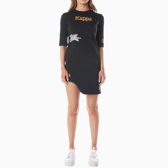 Women’s Kappa authentic Graphik Tez Dress Asymmetric Hem Size Medium - Picture 1 of 9